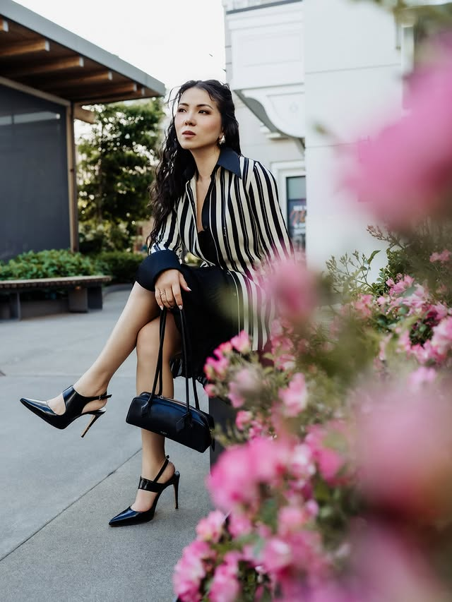 Style Right creator portrait — striped shirt street style