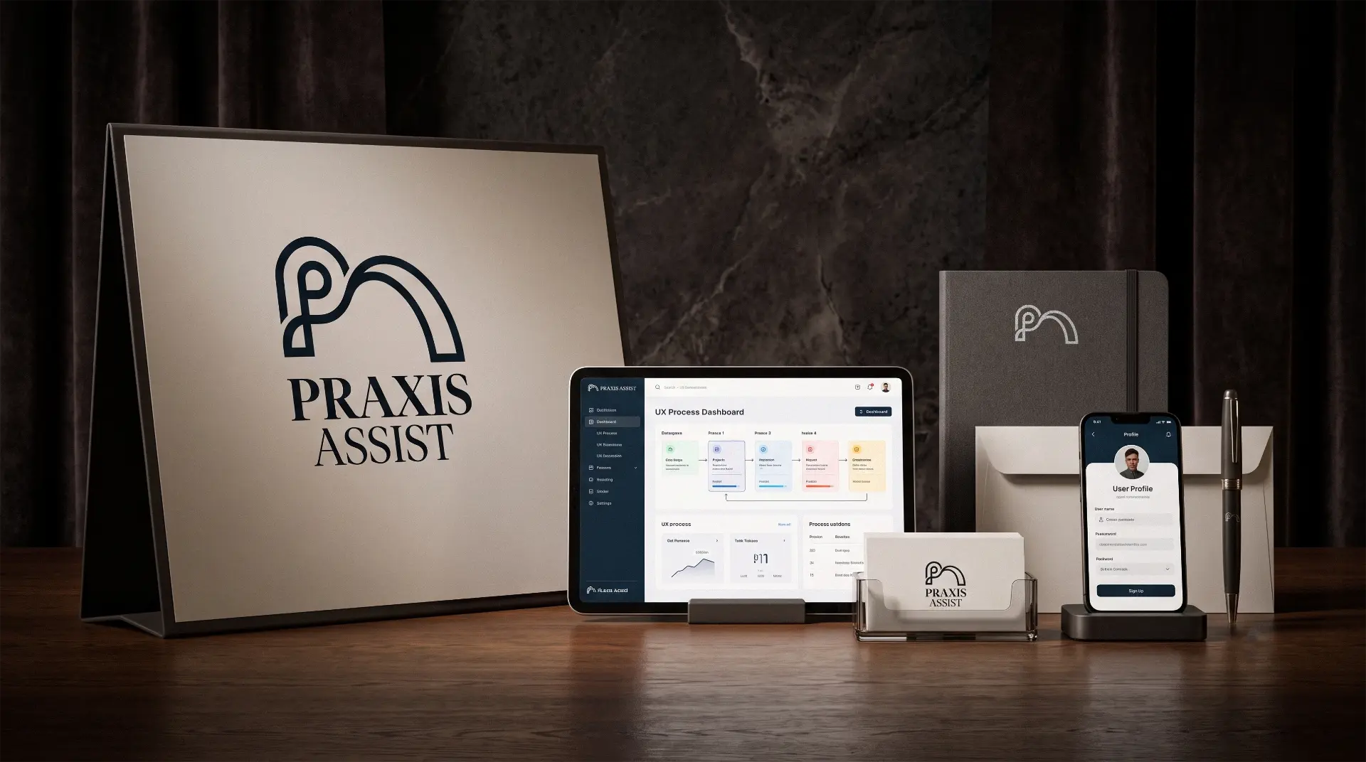 Praxis Assist — Brand Identity & Applications — Praxis Assist