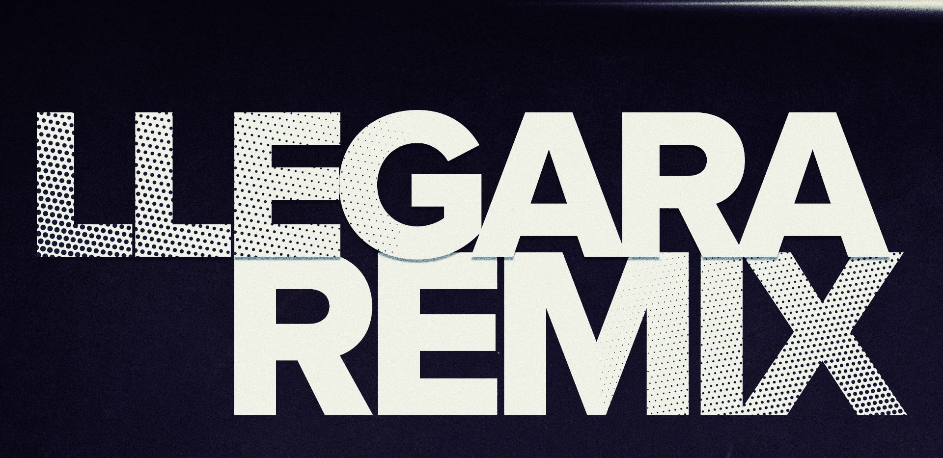 The wordmark — halftone-to-solid transition, built to hold at any size