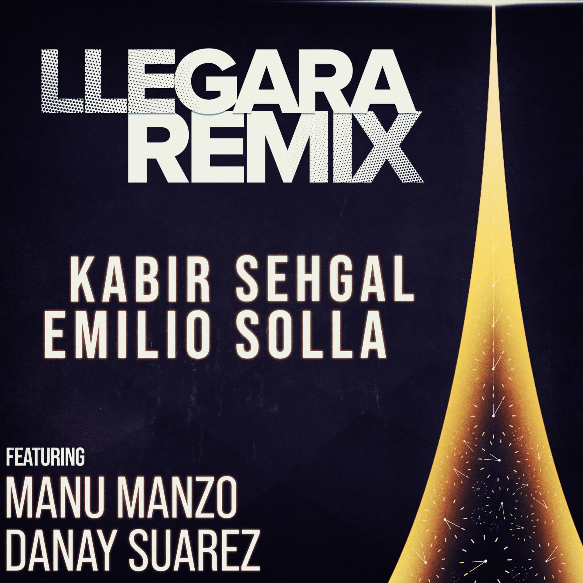 Llegara Remix — final 1:1 cover artwork, full credits block intact