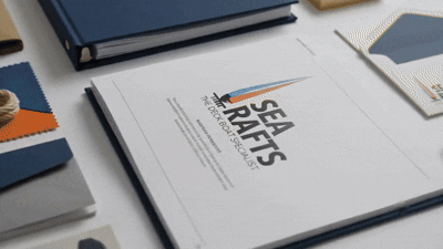 Sea Rafts brand book print mockup